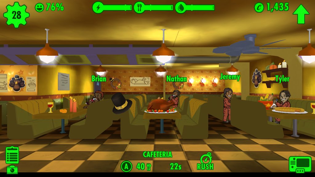 MayorMute's tweet photo. I guess this is my way of saying #HappyThanksgiving #Thanksgiving #FalloutShelter #Fallout4 #iOS https://t.co/io0YJROdSs