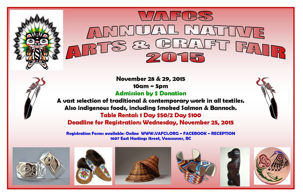 VancFriendship's tweet photo. #Native #craft #fair Nov. 28 &amp; 29 #EVERYONE #WELCOME #xmasgifts #food #DOORPRIZES #shop #supportlocal vendors :D https://t.co/awcu9Rr24f