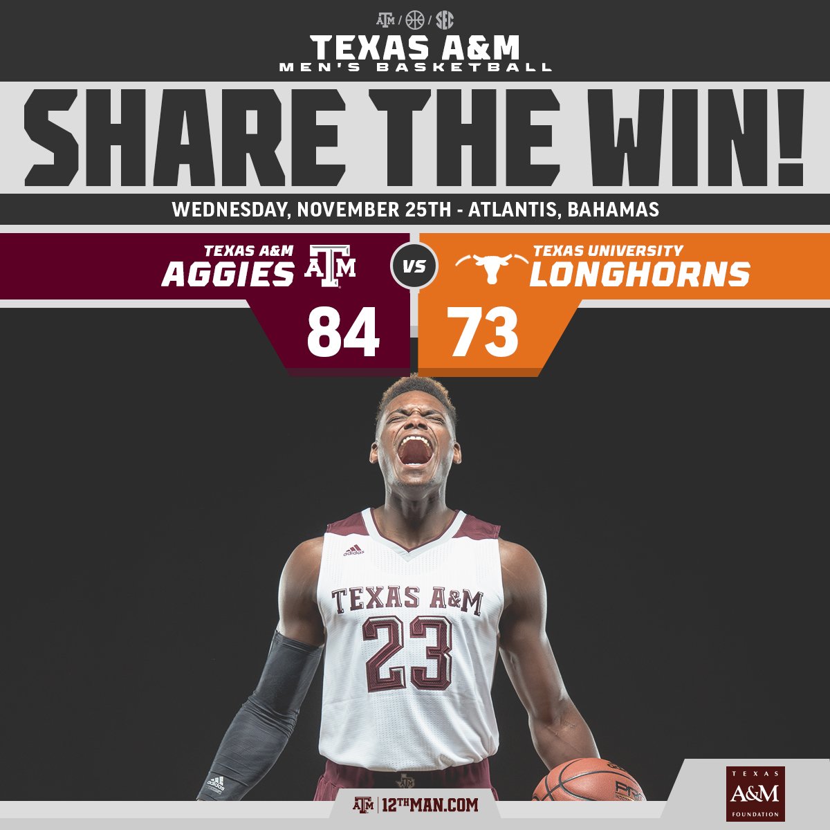 aggiembk's tweet photo. Sawed off! #RTtheWIN #12thMan

Pres. by @txamfoundation https://t.co/LmD2WCGjth