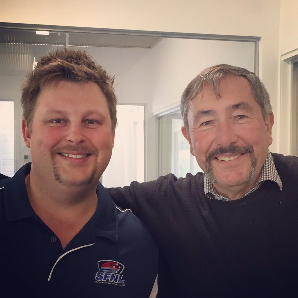 SouthernFNL's tweet photo. @Will_Hunter89 &amp; Peter Martin compare mustaches! Please donate at https://t.co/Q4ogChq5bL #mothesouth @MovemberAUS https://t.co/aiz0Ky7wLg