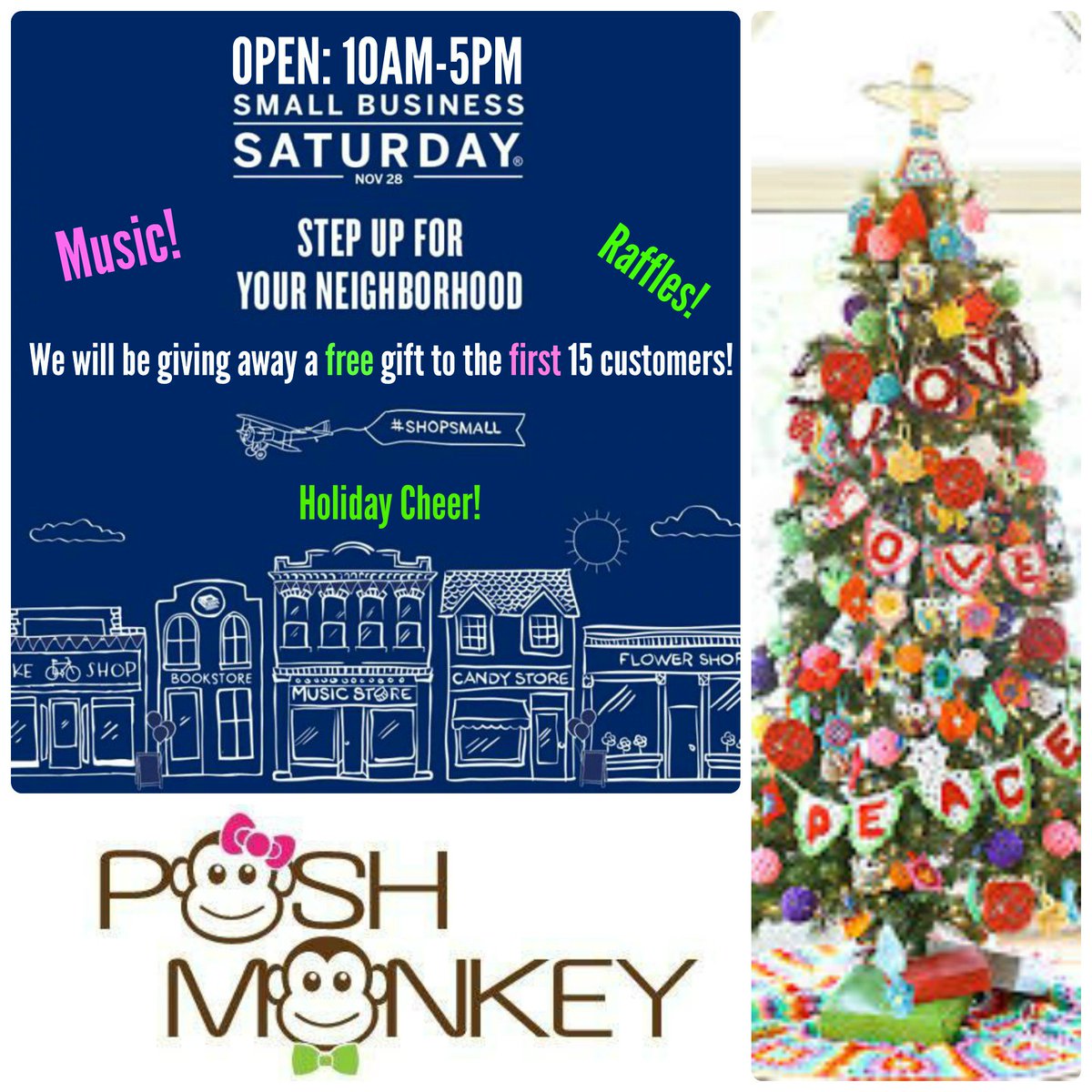 PoshMonkeytweet's tweet photo. #SmallBusinessSaturday #Shoplocal this holiday season &amp; join us for some #holidaycheer. #sewickley #poshmonkey https://t.co/jbIKtoK12W