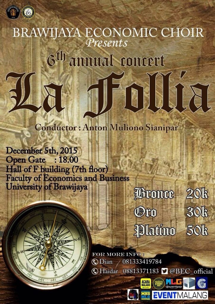 Brawijaya Economic Choir 6th Annual Concert "La Follia" 5 Des '15 di FEB UB | 08813371183 (haidar) <a href="/EliteVoiceFibUb/">E-Lite Voice</a>