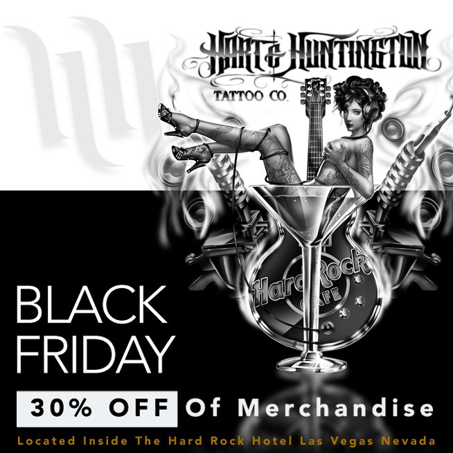 HHTattooLV's tweet photo. Come on down to @HHTattooLV and save 30% off this Friday. #BlackFriday #hhtattoolv #INKxROCKxMOTO https://t.co/CnH0uEfXik
