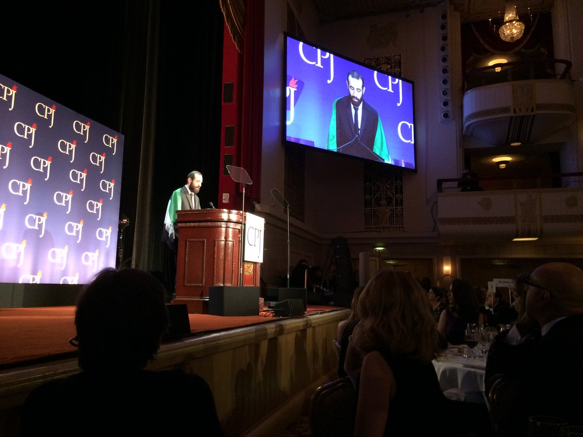 roxanasaberi's tweet photo. Abdel Aziz Al-Hamza, Raqqa is Being Slaughtered Silently #ribss accepting @pressfreedom award last night https://t.co/O43VEqEETy