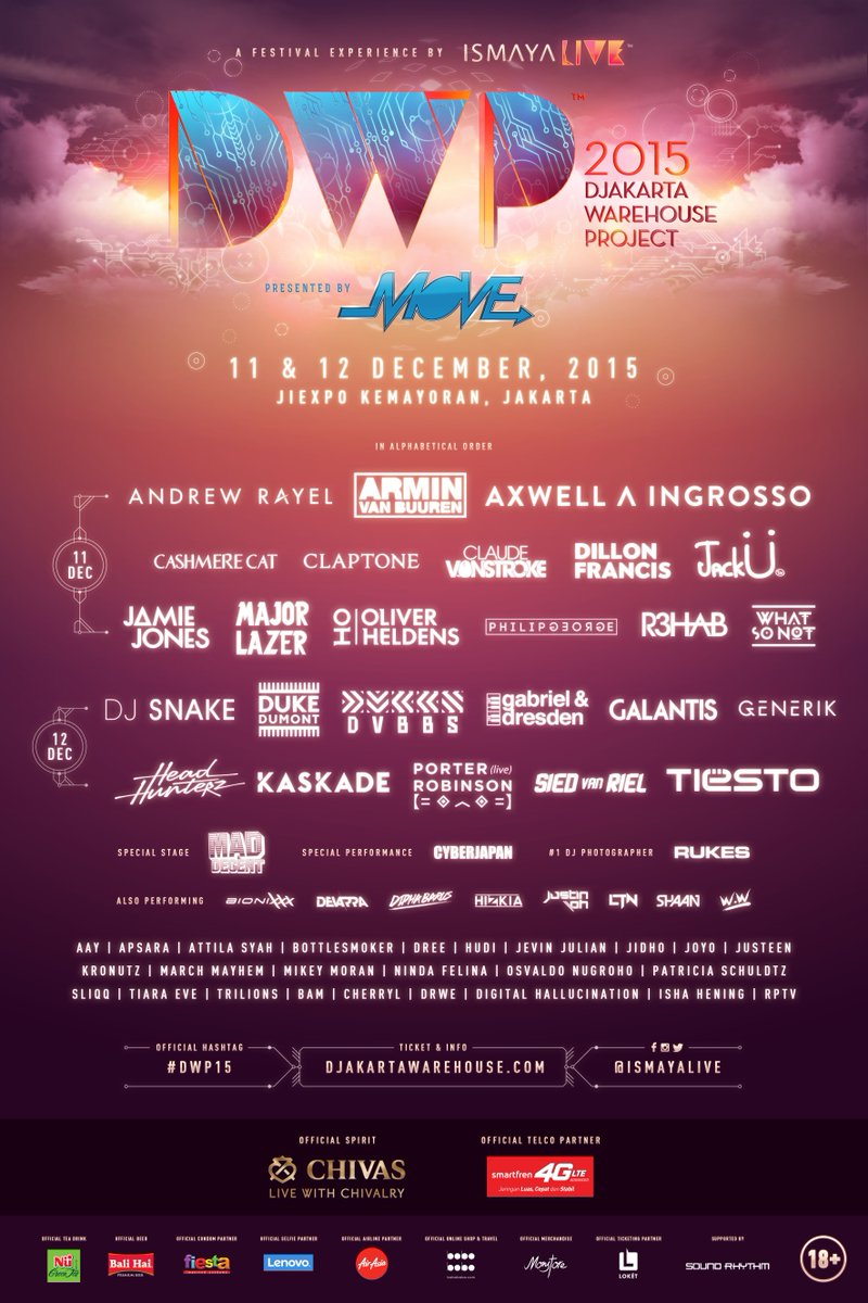 Djakarta Warehouse Project 2015 siap digelar 11&amp;12 Desember di JIExpo Kemayoran dengan line-up terbesarnya! #DWP15