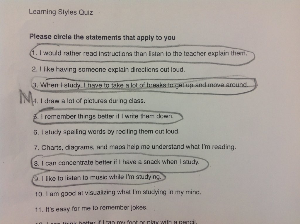 Ghall1962's tweet photo. Helping students understand their preferred learning modality!  #schoolofheroes https://t.co/PRMKGvBZbu