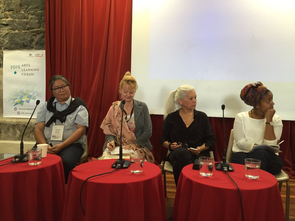 Stellar panel - Politics of Inclusion -  <a href="/aliagabres/">Alia Gabres</a>  <a href="/CreateRecover/">Creative Recovery Network</a> <a href="/darwincommarts/">DarwinCommunityArts</a> <a href="/lenineb/">Lenine bourke</a> #artslearningforum15