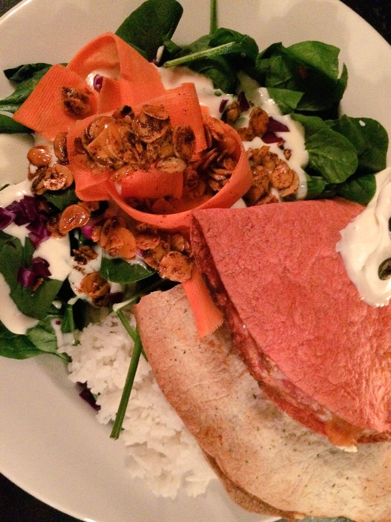 UW_URWhatUTwEat's tweet photo. Sweet potato quesadilla with rice and salad - toasting the successful first day of data collection #URWhatUTwEat https://t.co/VJwv0ioDr4