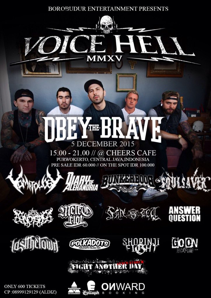 Countdown to VOICEHELL MMXV December 5th 2015 at Cheers Cafe Purwokerto Central Java