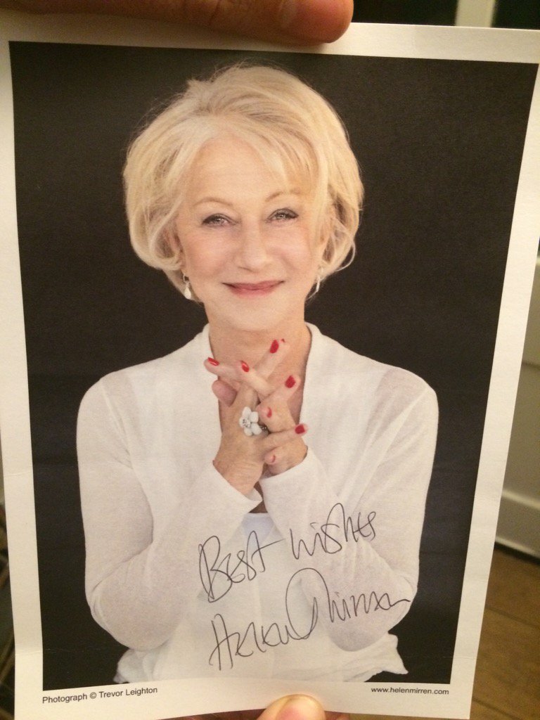 BTogetherSheff's tweet photo. Helen Mirren's PA has donated this signed photograph for us to auction- all proceeds go to our elderly Xmas party! https://t.co/plBuLOVs2Q