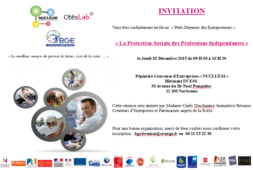 NUCLEUMNARBONNE's tweet photo. Vous voulez des infos sur la Protection sociale des Professions Indépendantes ?  Venez à notre Petit Déj' le 3/12 ! https://t.co/e89wSPwTIO