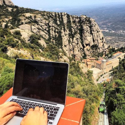 remoteasfuck's tweet photo. Nothing like a mountain monastery in Spain as your office.... https://t.co/ZvXxm8s79r #remoteasfuck https://t.co/yKfMACx382