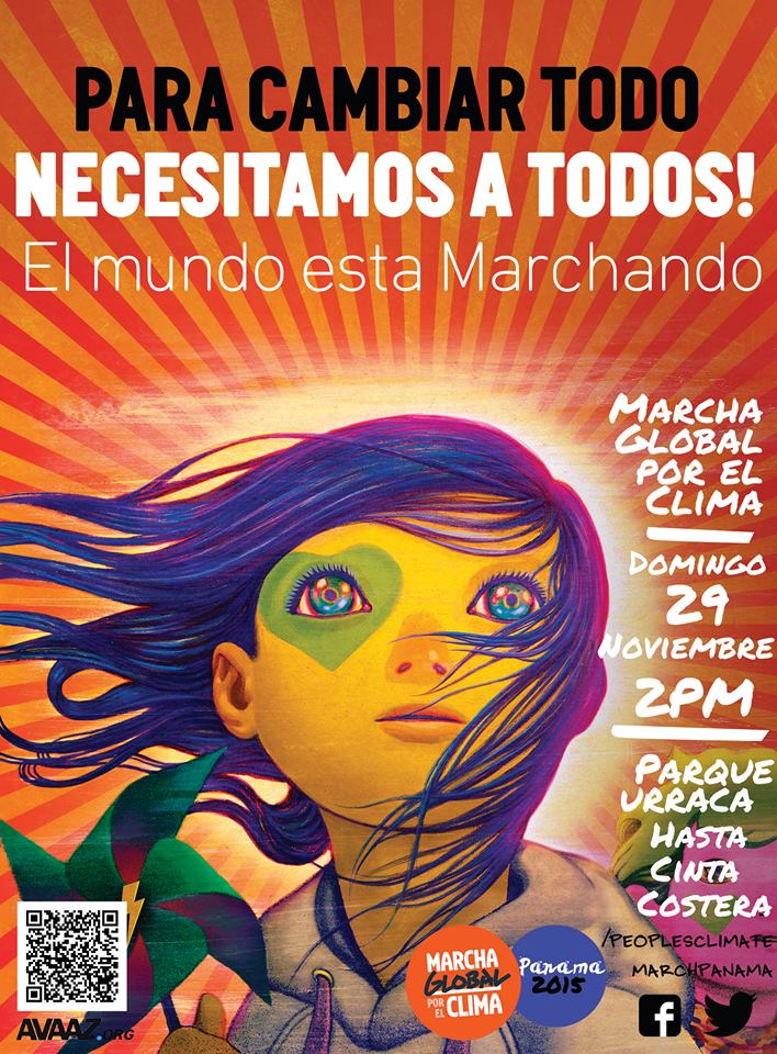 ClimateMarchPMA's tweet image. Peoples Climate March Panamá 2015
DOMINGO 29 de NOV.
HORA: 2:00 P.M. 
LUGAR: Parque Urraca hasta la Cinta Costera.