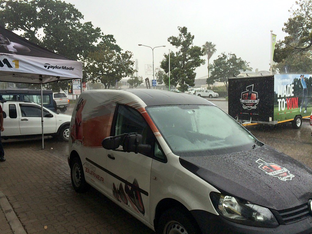 TaylorMadeSA's tweet photo. Come rain or shine our technicians are activating and #doM1nating the roads of George @GolfersClubSa https://t.co/dXLRqkIh2F
