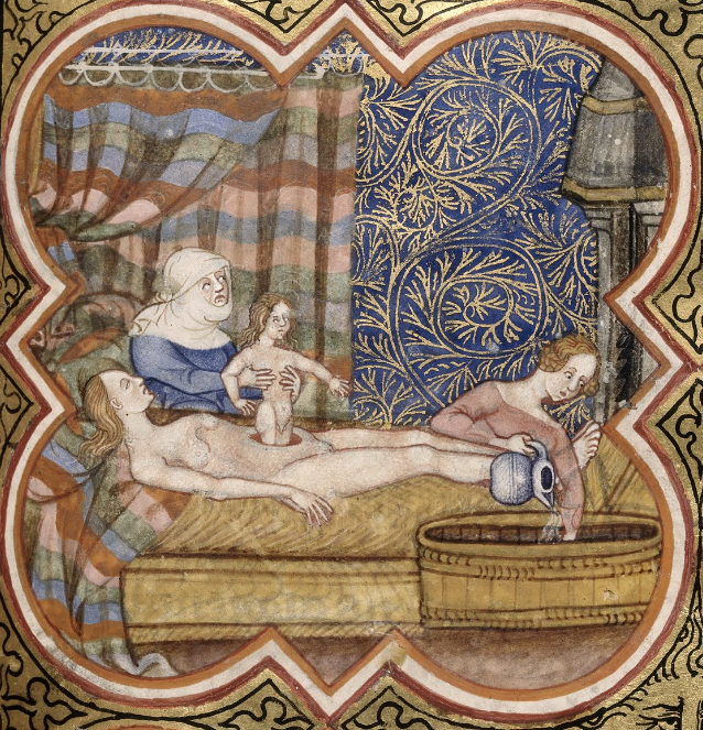 DamienKempf's tweet photo. The Birth of Caesar (@BLMedieval, Royal 16 G VII, 14th c.) https://t.co/UmeJwyDqMA