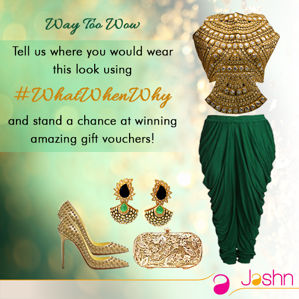 JashnOnline's tweet photo. #ContestAlert #WhatWhenWhy Tell us where you'd wear this look & stand a chance at winning great gifts @contests4free https://t.co/18sPn4LR3W