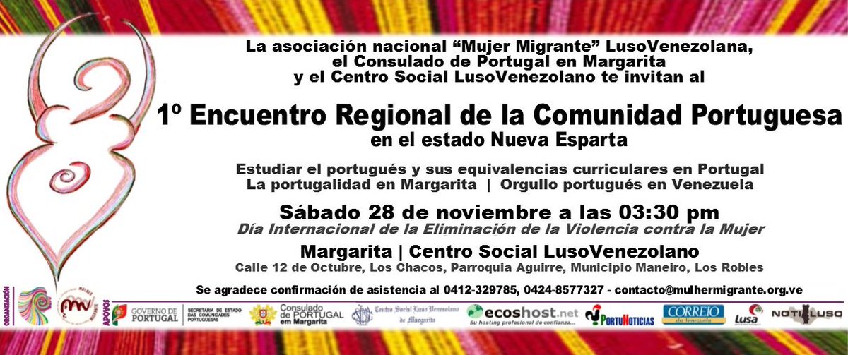 MulherMigrantVE's tweet photo. #MujerPortuguesa 28/11 #Margarita | 1º Encuentro Regional Comunidad Portuguesa y LusoVenezolana en #NuevaEsparta https://t.co/GnpDSkwK4l