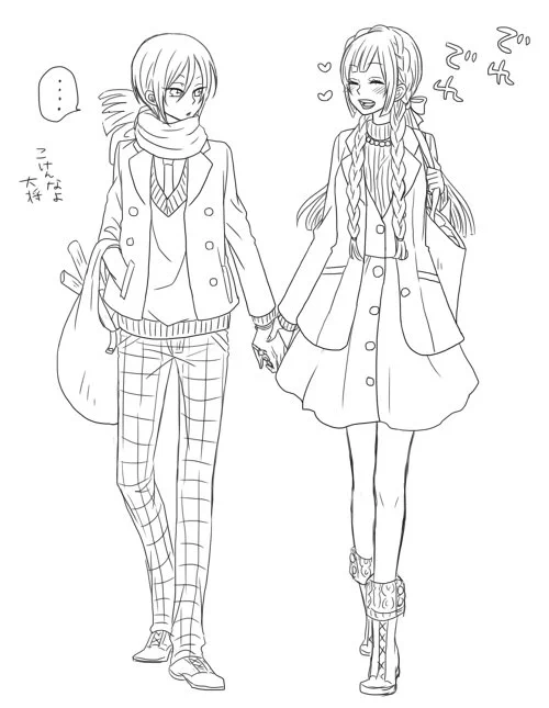 ※女審神者顔出ます。
さにわの服のバリエーションが見たいとコメント頂いたのでちょっとらくがき～
流石にこの時期のショーパンは止めた 