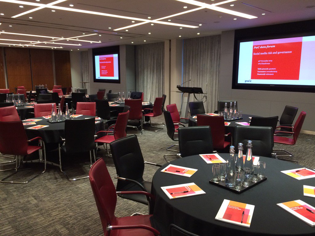 philmennie's tweet photo. All set for #PwCDataForum on Social Media Risk and Governance w/ @leavesj  &amp; @dw2 https://t.co/4L8zfasu7e