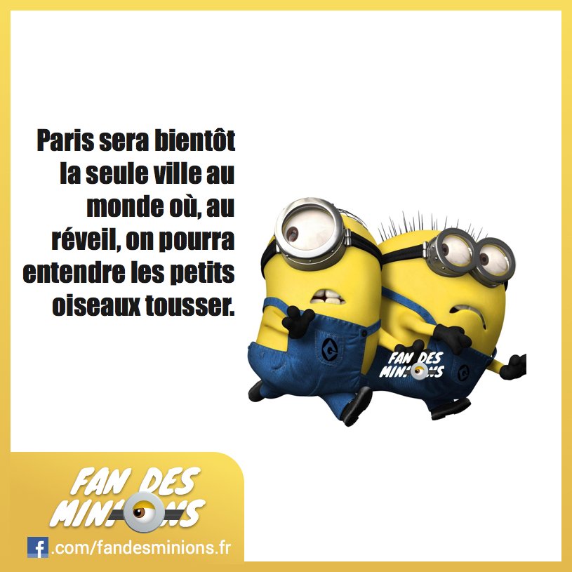 Fan_des_minions's tweet photo. Paris sera bientôt la seule ville au monde où, au réveil, on pourra entendre les petits oi… https://t.co/8znMSp7qf9 https://t.co/HpDvl4XwUF