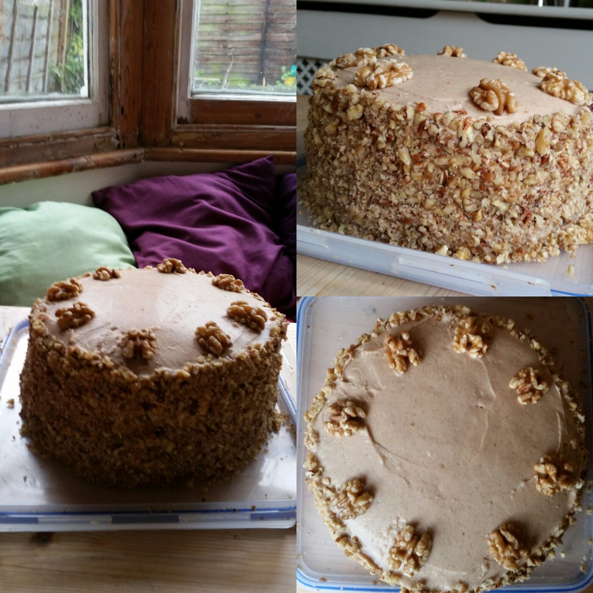 s_tailor's tweet photo. Walnut #courgettecake the next UK #carrotcake classic #cakeclub couldnt get enough @hummingbbakery! #sonumbakes #tbt https://t.co/9pNoAg8IrD