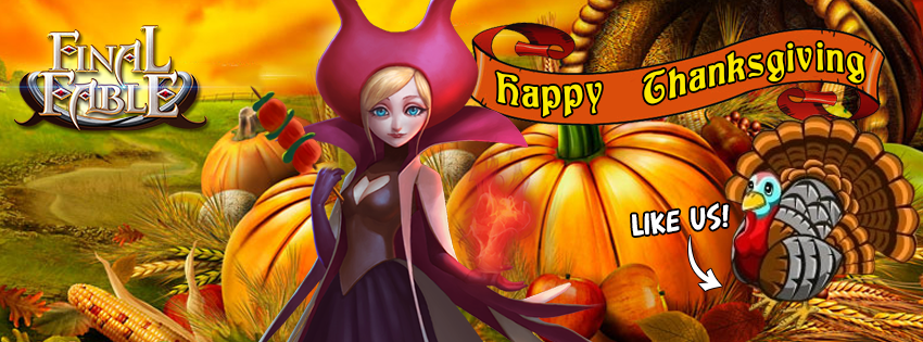 FinalFableEN's tweet photo. Final Fable fans! Happy Thanksgiving Day! https://t.co/lkzOkEf8w0