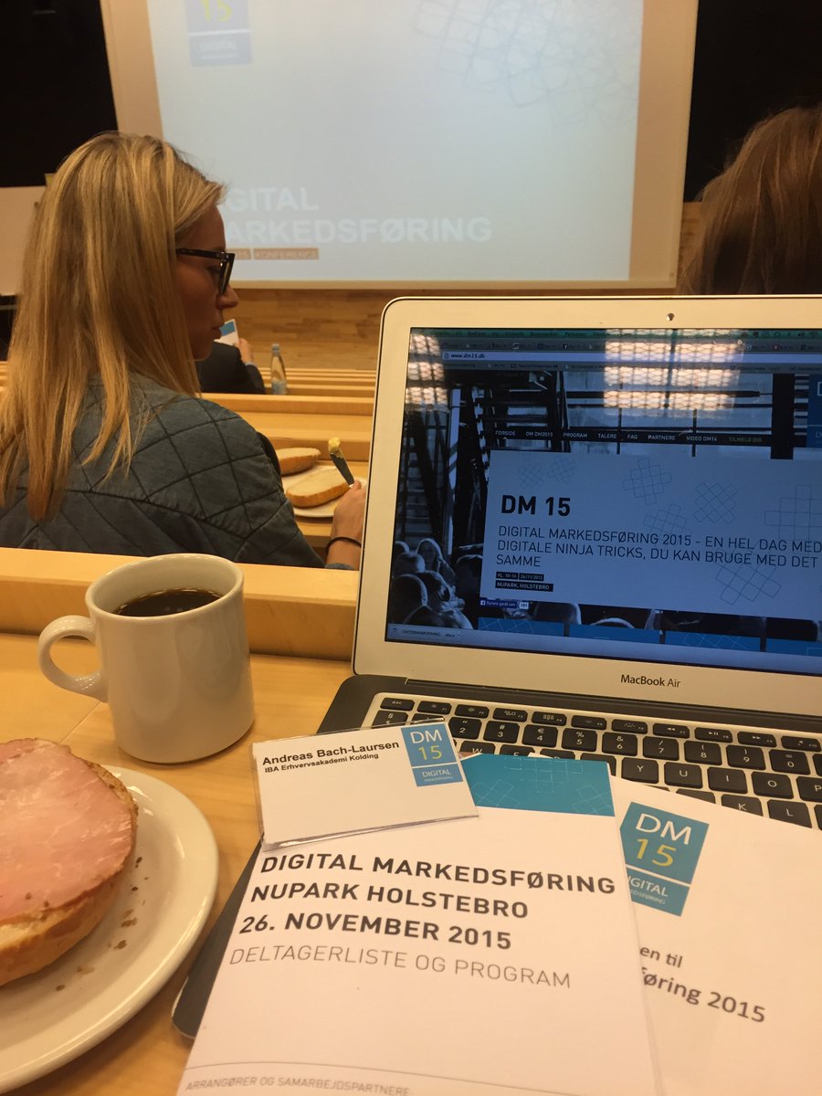 AndreasBachDK's tweet photo. Digital Makedsføring 15 er i fuld gang i Holstebro. Et spændende program venter #dm15dk https://t.co/hRLmHPe8wl