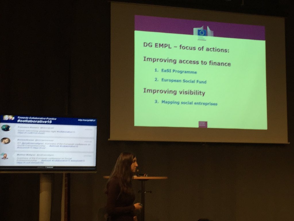 C_practice15's tweet photo. Dana Verbal from the European Commission about social entrepreneurship support structures #collaborative15 https://t.co/KkVzyLLX4z