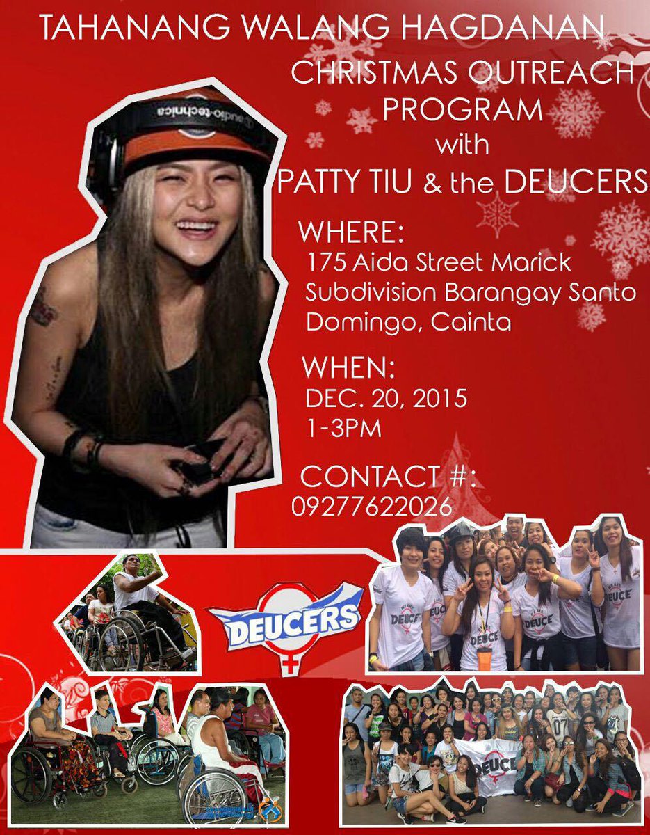 DEUCERSOFFICIAL's tweet photo. Come join our 2nd Outreach Program with @PattyTiu &amp; the Deucers! For donations: https://t.co/QC5gxnWHni. Share the ♥ https://t.co/EC47xQ930u