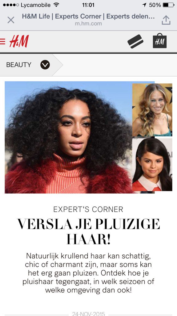 kizamag's tweet image. In the world where @hmnetherlands is telling young girl to fight their Curly hair (frizz), what is beauty? #hmfail