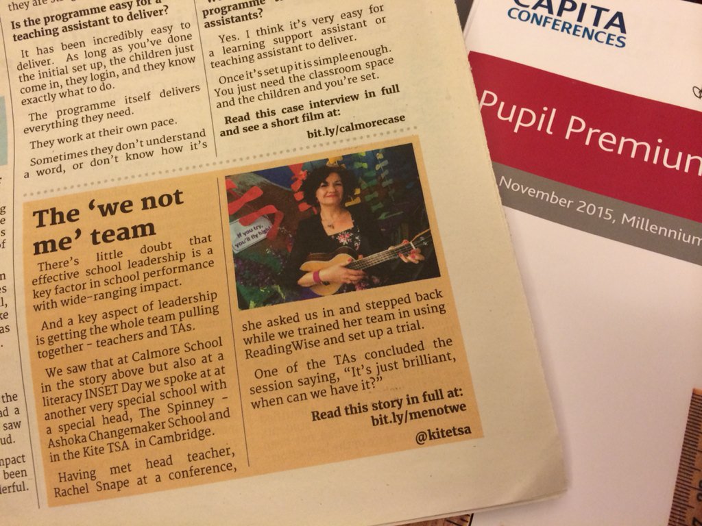 ReadingWise's tweet photo. Are you a 'we not me' school leader? Read about team approach to #literacy at Spinney in #literatetimes #capitaconf https://t.co/uaw7tq7a0v
