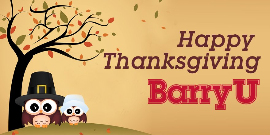 BarryUniversity's tweet photo. Thankful to the entire #BarryU community for your part in making our university great! #BarryU75 #HappyThanksgiving https://t.co/TvpURJGTSi