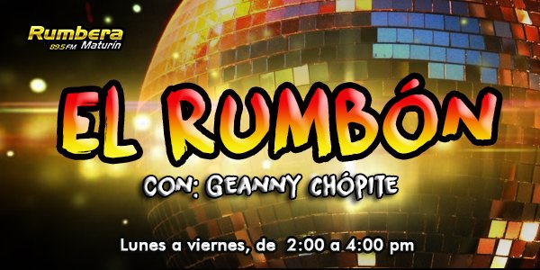 rumberamaturin's tweet photo. De lunes a viernes se prende #ElRumbón desde las 2:00 pm por el dial 89.5 FM #RumberaMaturín con @GeaChopite https://t.co/8oe1PzwbH9