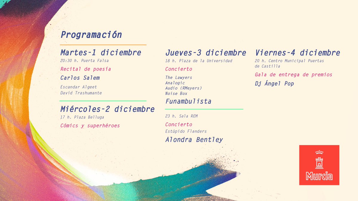 AytoMurcia's tweet photo. ¡Que no te lo cuenten! Apunta en tu #agenda todas las actividades del #FAC2015 https://t.co/gMqJQ0GzIF https://t.co/gAYDfAzCzk