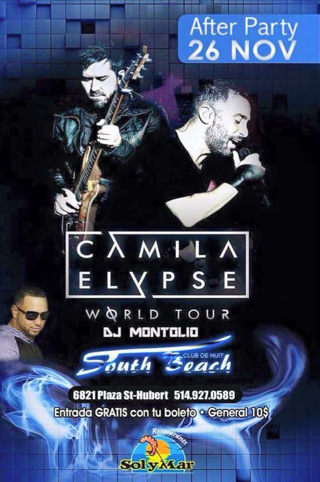MC_IVO's tweet photo. Pidanle @camilamx 
@mariodragondomm @pablocamila que vengan al After Party en Disco South Beach #montreal #canada https://t.co/vEpbPoJSTf