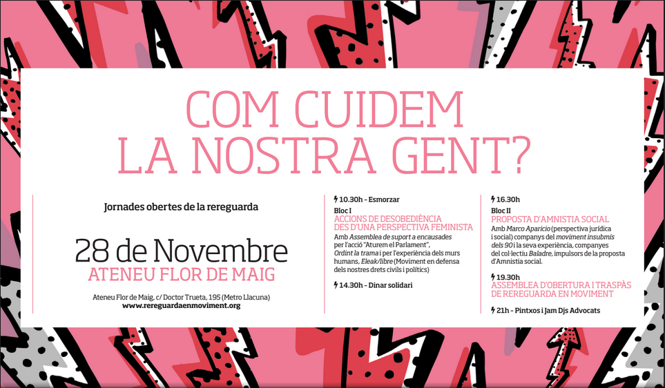 Aquest dissabte la @rereguarda necessita d noves forces x empendre nous camins a la tasca d cuidar d la nostra gent