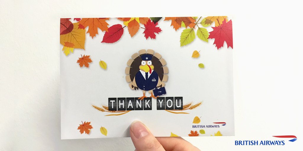 British_Airways's tweet photo. With all the gratitude in the air today, we'd like to thank you for flying with us. Happy #Thanksgiving https://t.co/vzdWQnRg5a