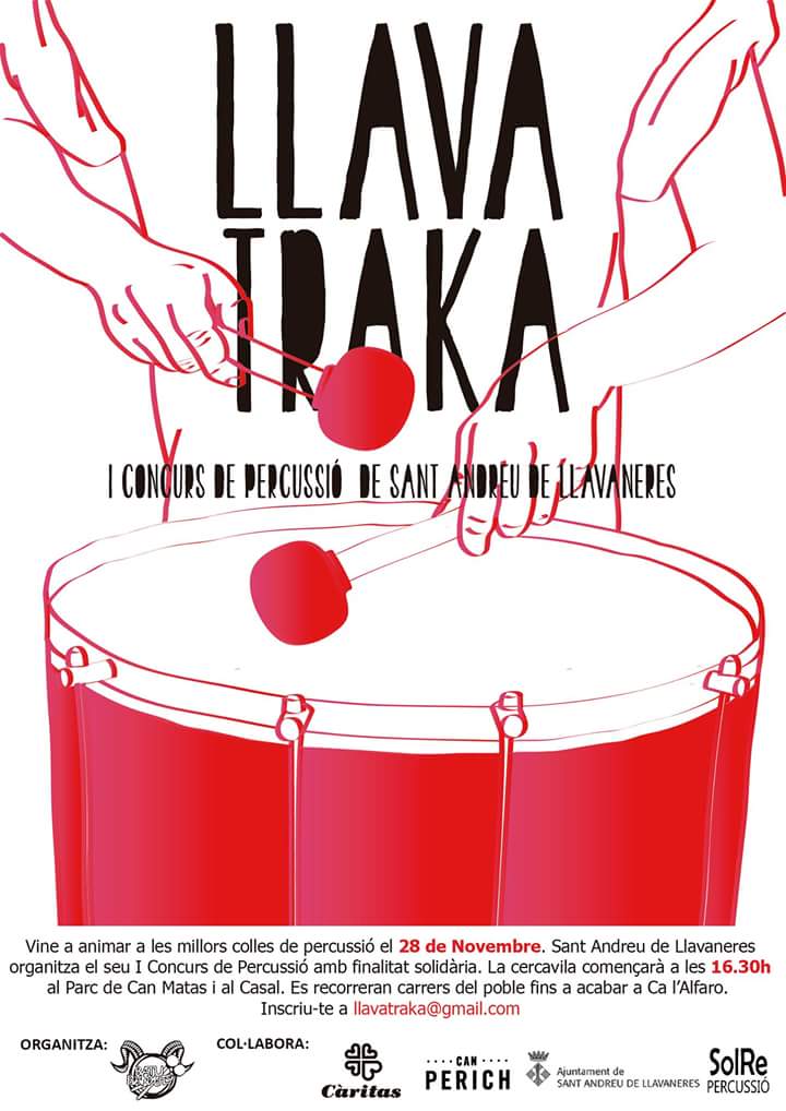 Estem preparadíssims per la #Llavatraka, el 1r concurs de percussió de Llavaneres. Vindreu? Veniu! Fins dissabte!!!