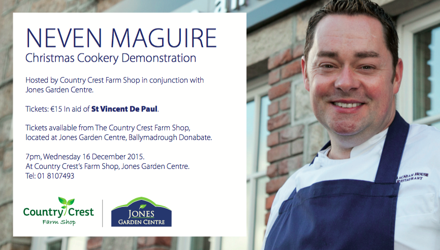 CountryCrestFS's tweet photo. To win 2 tickets to our demonstration with @nevenmaguire simply follow us &amp; retweet this tweet before December 9th. https://t.co/gv0mNEMoDJ