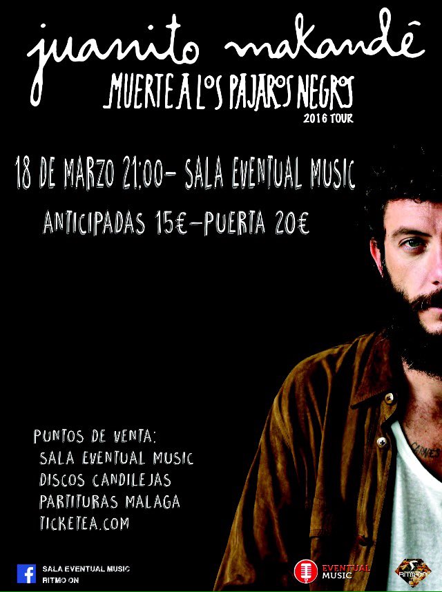 ritmo_on's tweet photo. "Muerte a los pájaros negros"
@JuanitoMakande #malaga #arte #flamenco #concierto #notequedessintuentrada #oleqole https://t.co/lfwuDJFNWJ