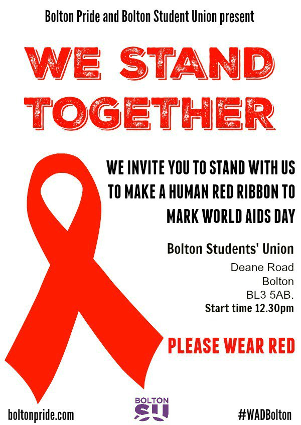 WORLD AIDS DAY: Please join us for We Stand Together facebook.com/events/1702675… #lgbtbolton #WADBolton