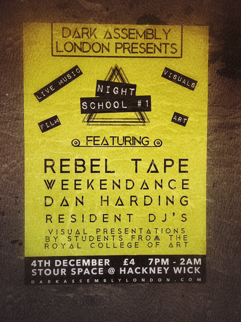 4th Dec @StourSpace Hackney Wick!! Don't miss out!!