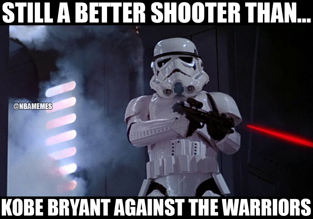 NBAMemes's tweet photo. When Kobe shot 7% (1/14) against the Warriors​. https://t.co/5R7tTPBgAb