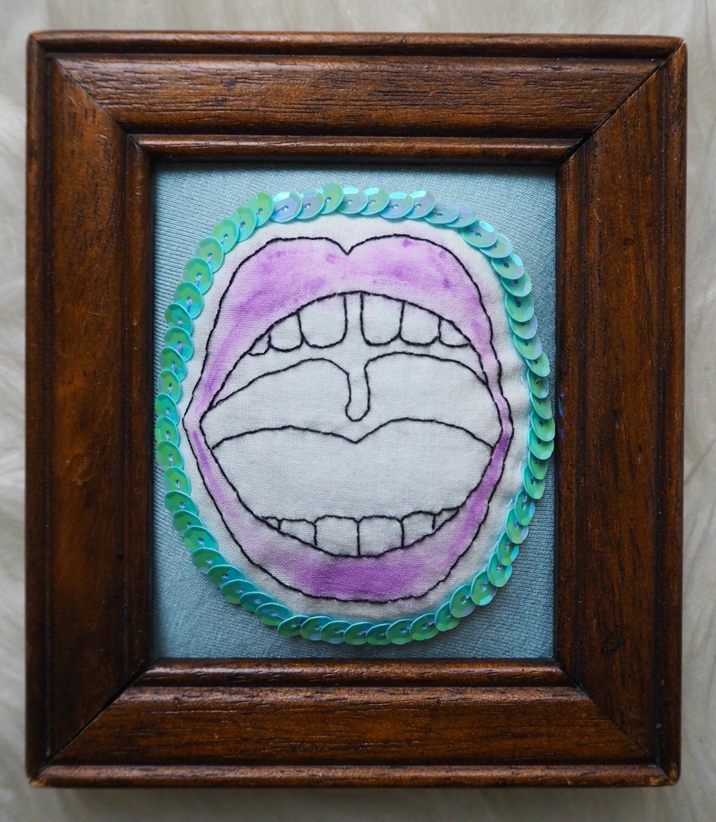 needlesnpinsel's tweet photo. Say AAAAAHHH! #needlework #embroidery #sequins #crafts #DIY https://t.co/GIxIQGQPTB