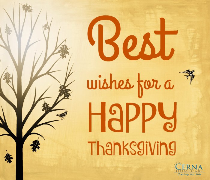 CernaInHomeCare's tweet image. Happy Thanksgiving. Thank you for entrusting your loved ones to Cerna. #eldercare #seniorcare
