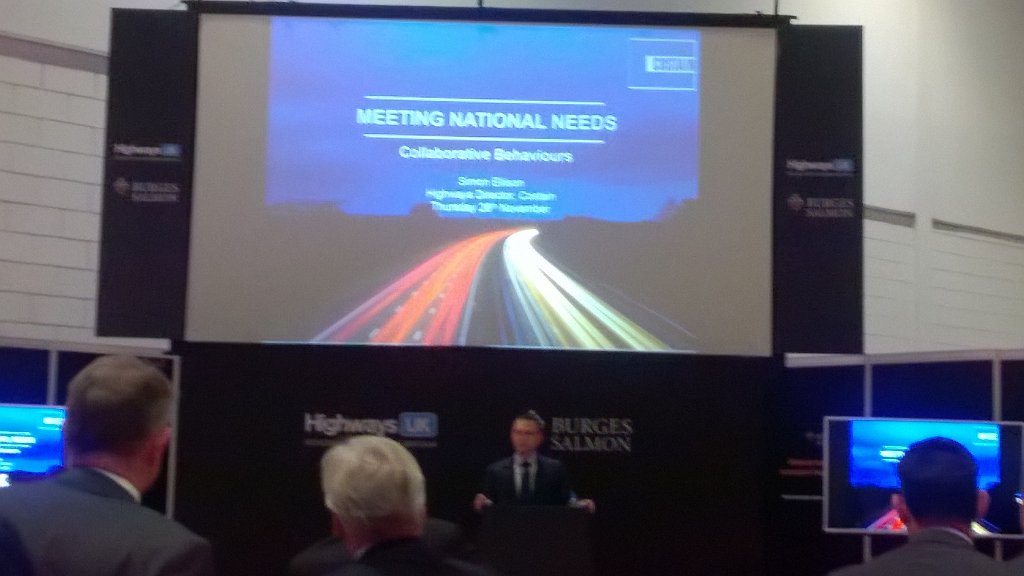 Simon Ellison, <a href="/CostainHighways/">Costain Highways</a> Director, talking about collaborative behaviours <a href="/HWYSUK/">Highways UK</a> #Hwysuk