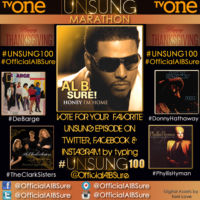 OfficialAlBSure's tweet photo. #HappyThanksGiving to You &amp; Your family! Don't forget @TVOnetv's Thanksgiving  #UnSung100 Marathon.@OfficialAlBSure https://t.co/H9tBfkTDBG