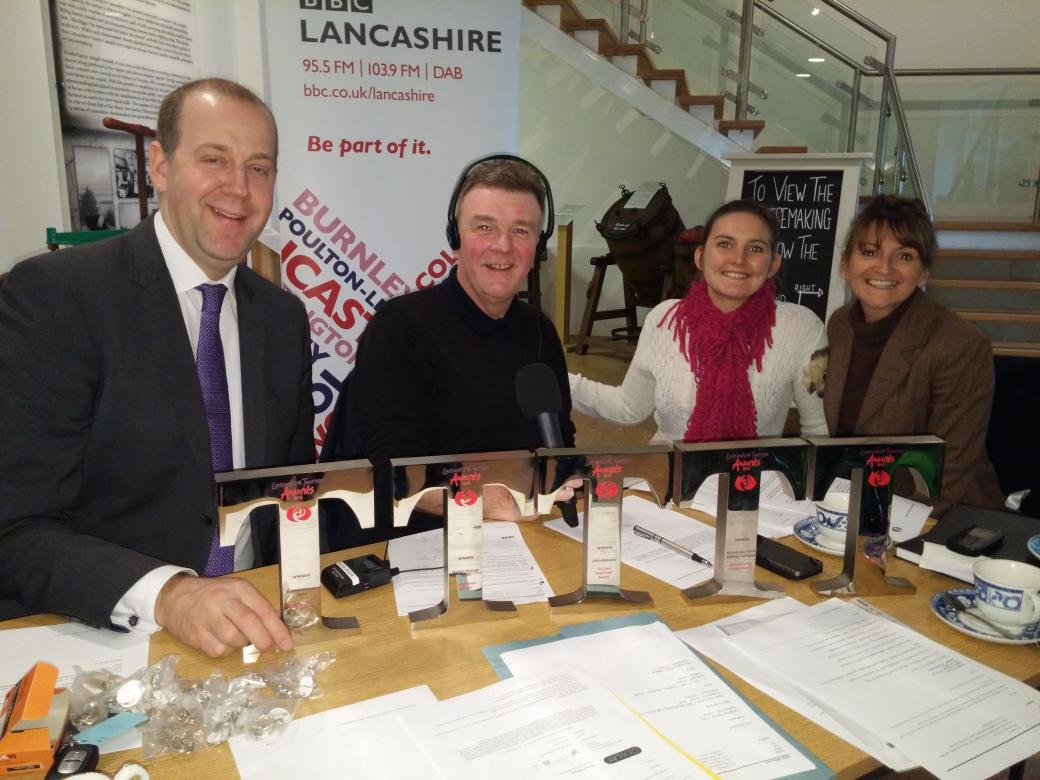 BBCLancashire's tweet photo. The most #LTA15 @MarketingLancs Ts in 1 place so far - @Gillylancs in good company @bartongrangehtl  @BrickCottages https://t.co/yLDWLCtUCY