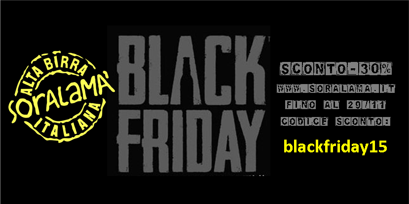Soralama's tweet photo. Sconto del 30% su tutte le nostre birre #soralama #BlackFriday
https://t.co/leZwTbLapc https://t.co/YiwmqJ5UPA