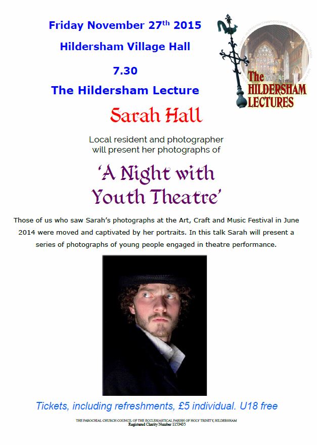 HTatHildersham's tweet photo. #HildershamLectures Please note there is a change of venue for our 'Hildersham Lecture' on Friday 27th November. https://t.co/ij71JrBNjF